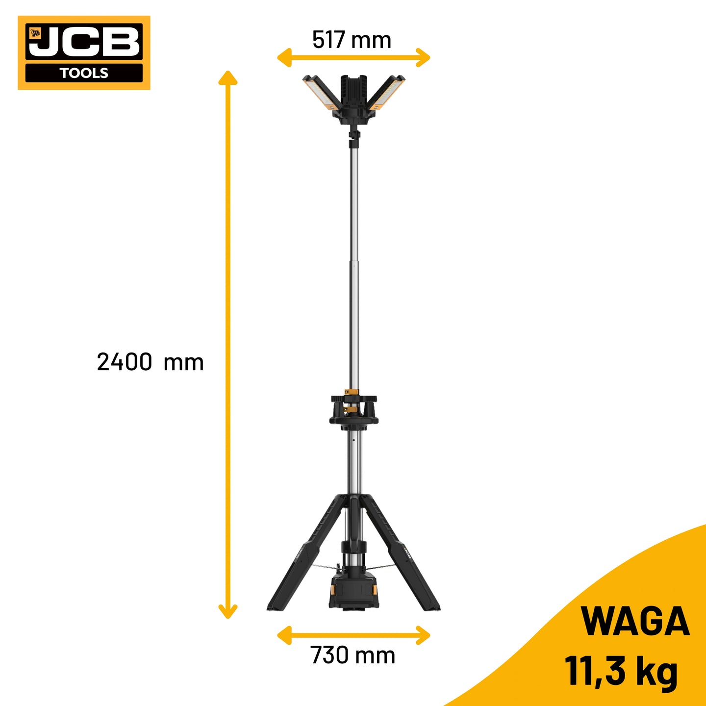 Lampy budowlane LED JCB 8400 lm – lampa ledowa budowlana
