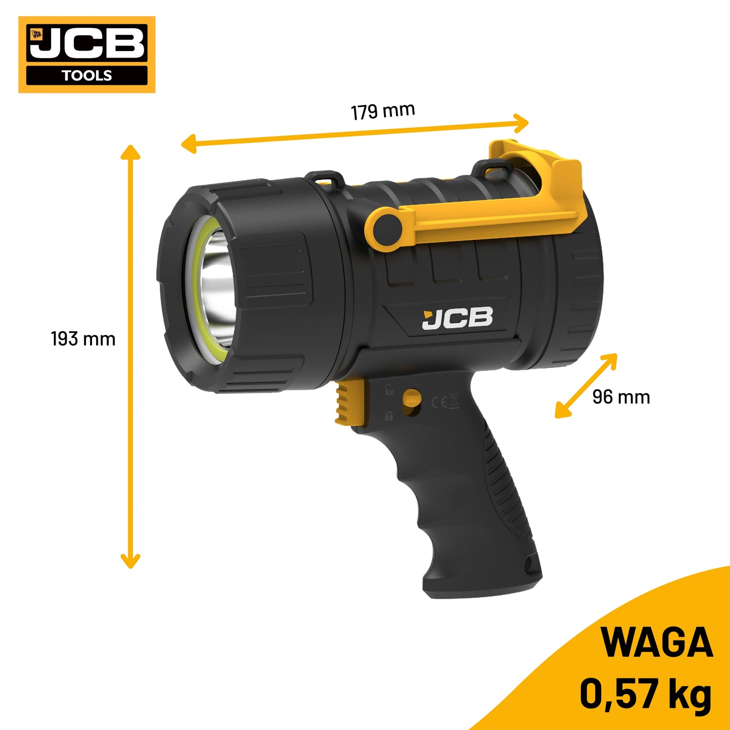 Latarka robocza LED JCB 1400 lm – latarka wodoszczelna