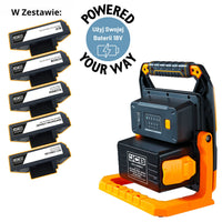 Profesjonalne lampy budowlane JCB 4500 lm – lampa budowlana LED akumulatorowa