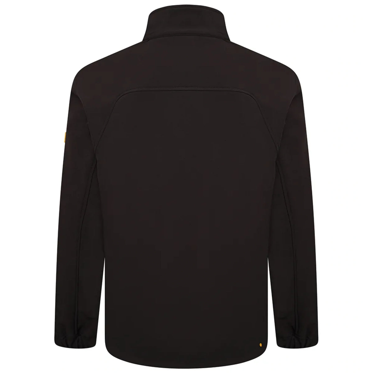Kurtka robocza softshell JCB czarna, widok z tyłu