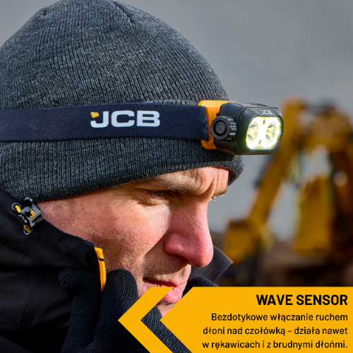 Czołówka USB-C JCB 700 lm – latarka czołowa dla mechanika