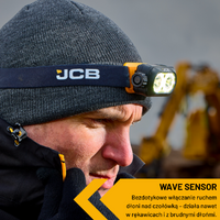 Czołówka USB-C JCB 700 lm – latarka czołowa dla mechanika