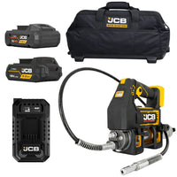 Smarownica akumulatorowa JCB 18PGG-zestaw-1 z torbą Site System ładowarką i akumulatorami 2.0Ah i 4.0Ah