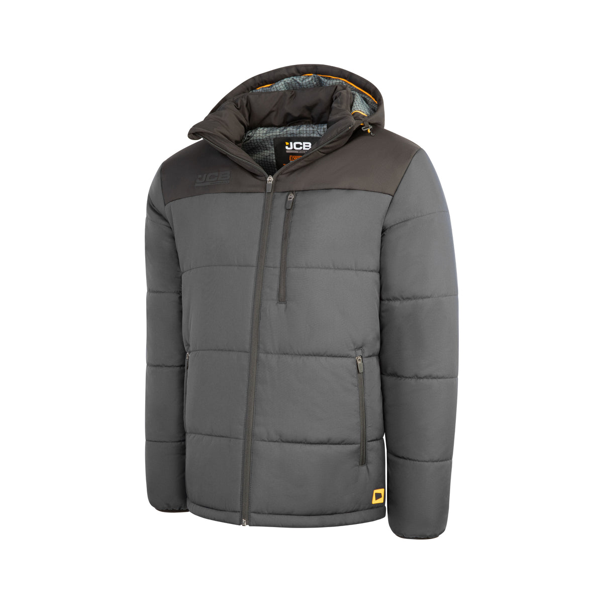 Kurtka robocza ocieplana z kapturem JCB Workwear szaro-czarna JCB006GYBL - widok 2