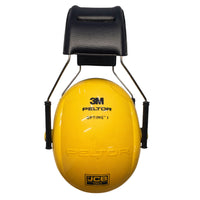 Nauszniki wygłuszające 3M Peltor Optime I JCB XX2754 żółta muszla z czarnym pałąkiem ujęcie frontalne
